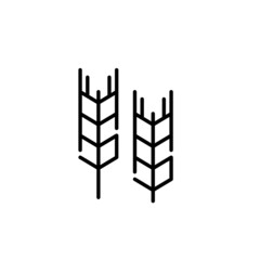 Ear of wheat grain harvesting icon. Pixel perfect, editable stroke line art icon