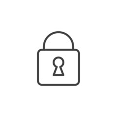 Security lock line icon