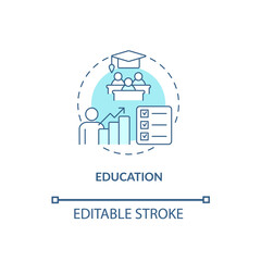 Fototapeta premium Education concept icon. Treatment for ADHD in adults abstract idea thin line illustration. Limiting distractions. Increasing learning abilities. Vector isolated outline color drawing. Editable stroke
