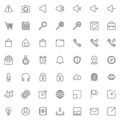 Basic ui line icons set