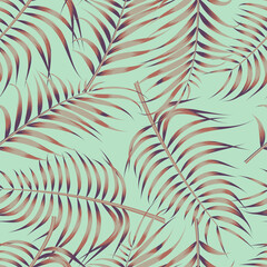 Floral seamless pattern with palm leaves. tropical background