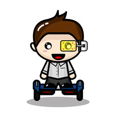 Cute Character skateboards and glasses