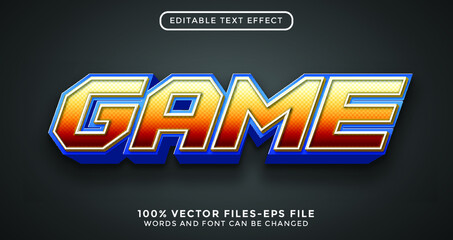 game text. editable text effect premium vector