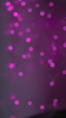 Iridescent glitter empty background. Pink purple bokeh texture. Confetti abstract template. Sparks blurred the illustration. Christmas flicker decor