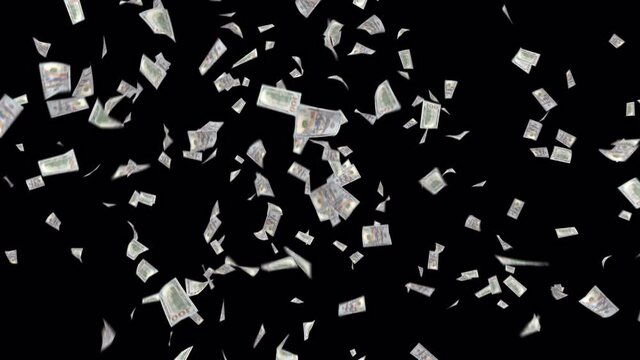 Money Realistic Fall Element footage separate alpha. Easy to use place on background.