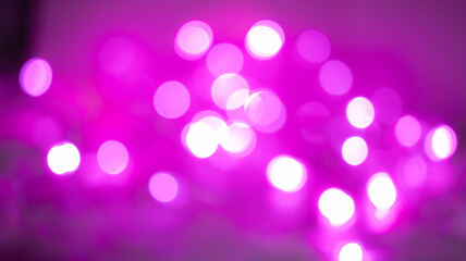 Iridescent glitter empty background. Pink purple bokeh texture. Confetti abstract template. Sparks blurred the illustration. Christmas flicker decor