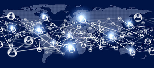 ソーシャルネットワークの繋がり、世界地図