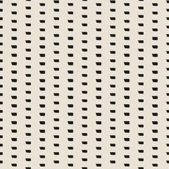 Vector drawn black stripes ivory seamless pattern