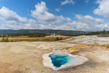 Small Hot Spring in Yellowstone National Park, Rocky Mountains, WY
