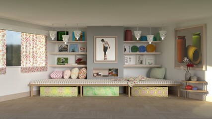 Bright livingroom with a scandinavian touch