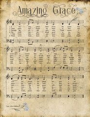 Amazing grace hymnal  - obrazy, fototapety, plakaty