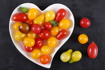 Colorful tomatoes.
