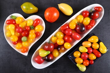 Colorful tomatoes.
