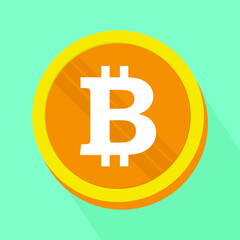 Crypto currency vector icon. Crypto coin symbol. Crypto currency flat icon isolated on a background. Bitcoin icon symbol.