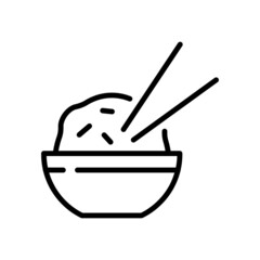 Japanese food line icon on white background