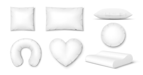 Pillows and bed cushions: inflatable travel, orthopedic for neck, feather for comfortable sleeping