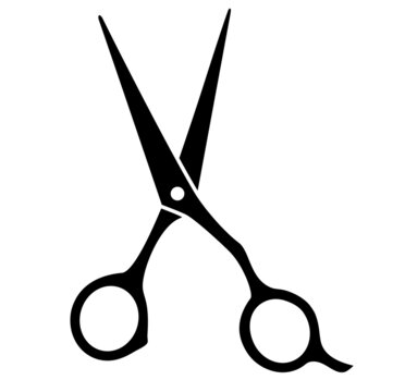 recommend clip art: open barbershop scissors silhouette icon on white