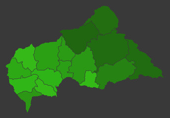 Central African Republic population heat map as color density illustration