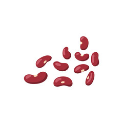 Scattering of red kidney beans grains or seeds flat vector illustration isolated.