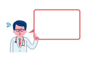 医者(男性)、吹き出し