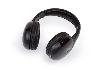 Fototapeta na wymiar Wireless full size closed-back headphones on a white background