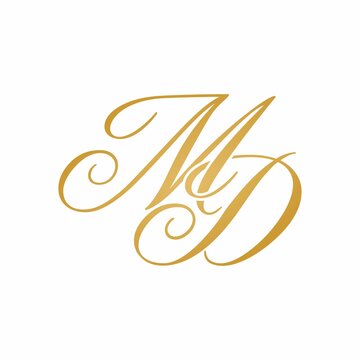 MD initial monogram logo