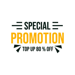 sale promotion text template style vector illustration design