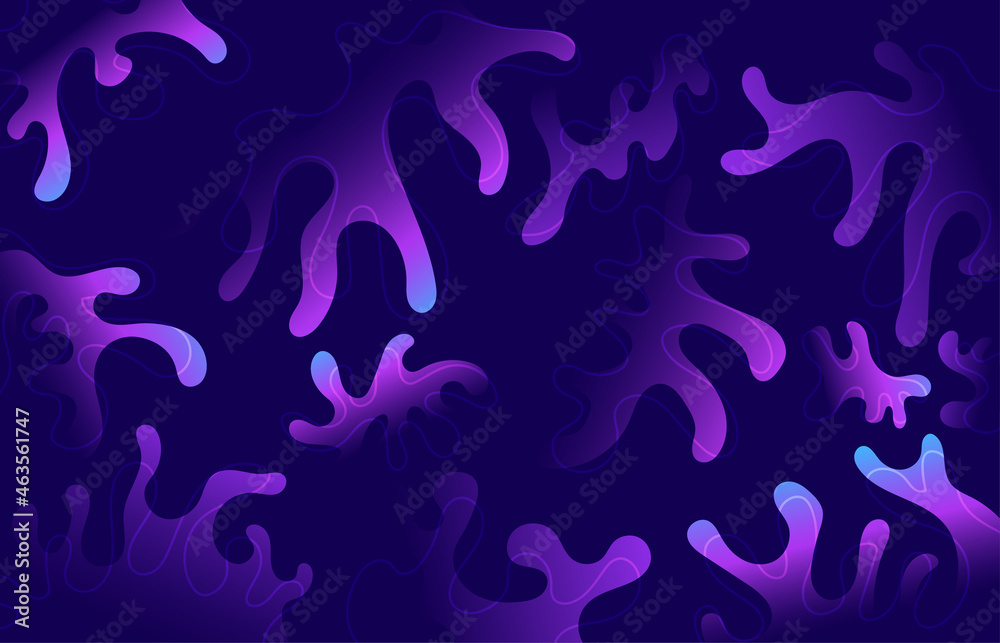 Poster abstract futuristic gradient color with hand drawing shape template. overlapping design with soft li
