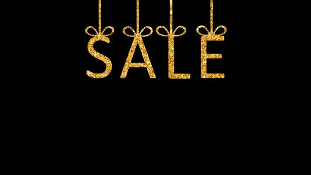 Sale - golden glittering text. PNG codec with alpha channel - transparent background.
