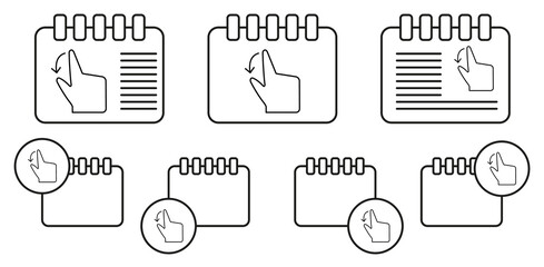 Finger, touch, screen vector icon in calender set illustration for ui and ux, website or mobile application