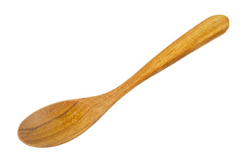 Wooden spoon isolated on a white background.