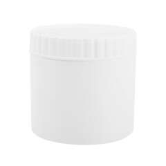 White jar container plastic isolated on white background.