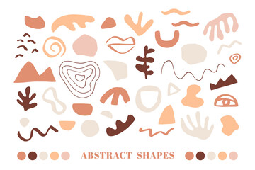 Minimal Abstract organic shapes elements collection