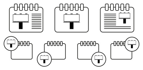 Light advertising billboard vector icon in calender set illustration for ui and ux, website or mobile application