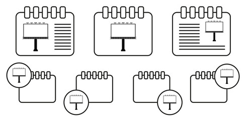 Light advertising billboard vector icon in calender set illustration for ui and ux, website or mobile application
