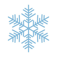 Beautiful blue snowflake. A snowflake of complex shape. A symbol of winter and new year. Vector illustration isolated on a white background