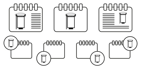 Billboard in bus stop vector icon in calender set illustration for ui and ux, website or mobile application