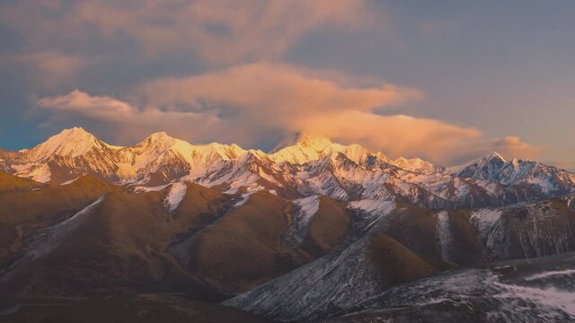 Mount Gongga (also known as Minya Konka) - Gongga Shan in Sichuan Province, China. Himalayas, Highest Mountain in Sichuan Province China (time-lapse)