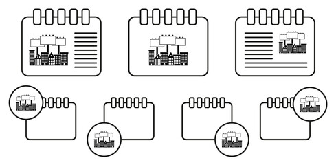 City light advertising billboard vector icon in calender set illustration for ui and ux, website or mobile application