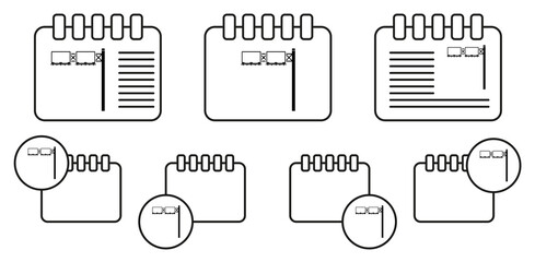 Steel structure billboard vector icon in calender set illustration for ui and ux, website or mobile application