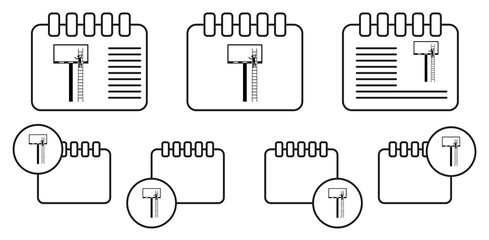 Outdoor sign board vector icon in calender set illustration for ui and ux, website or mobile application