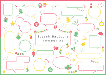 クリスマスの吹き出しセット