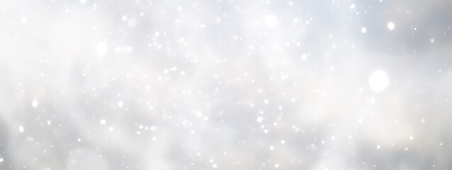 blue snowfall bokeh background, abstract snowflake background on blurred abstract blue