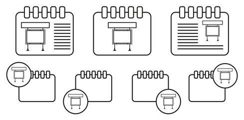 Signboard, billboard vector icon in calender set illustration for ui and ux, website or mobile application