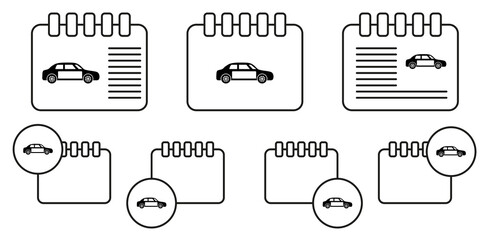 Car, billboard vector icon in calender set illustration for ui and ux, website or mobile application