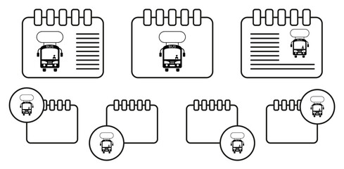 Bus, billboard vector icon in calender set illustration for ui and ux, website or mobile application