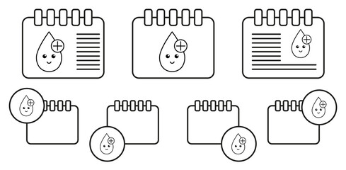 Blood vector icon in calender set illustration for ui and ux, website or mobile application