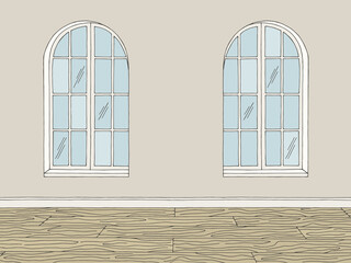 Room graphic color empty home interior sketch illustration vector