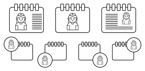 Nurse vector icon in calender set illustration for ui and ux, website or mobile application