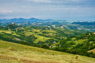 Fototapeta premium Rural landscape near San Polo and Canossa, Emilia-Romagna